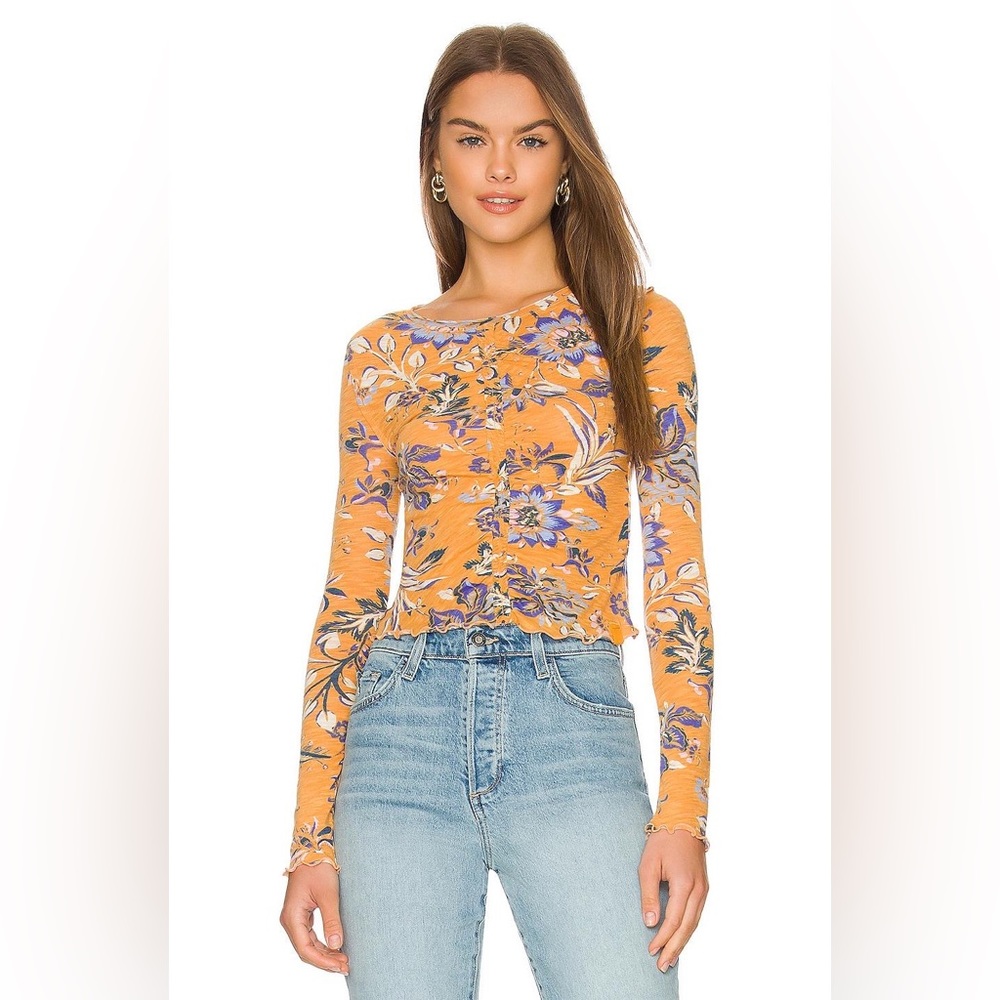 🚨🆕FINAL SALE PRICE🚨FREE PEOPLE DREAMED OF YOU TEE-HONEY COMBO - Picture 7 of 16